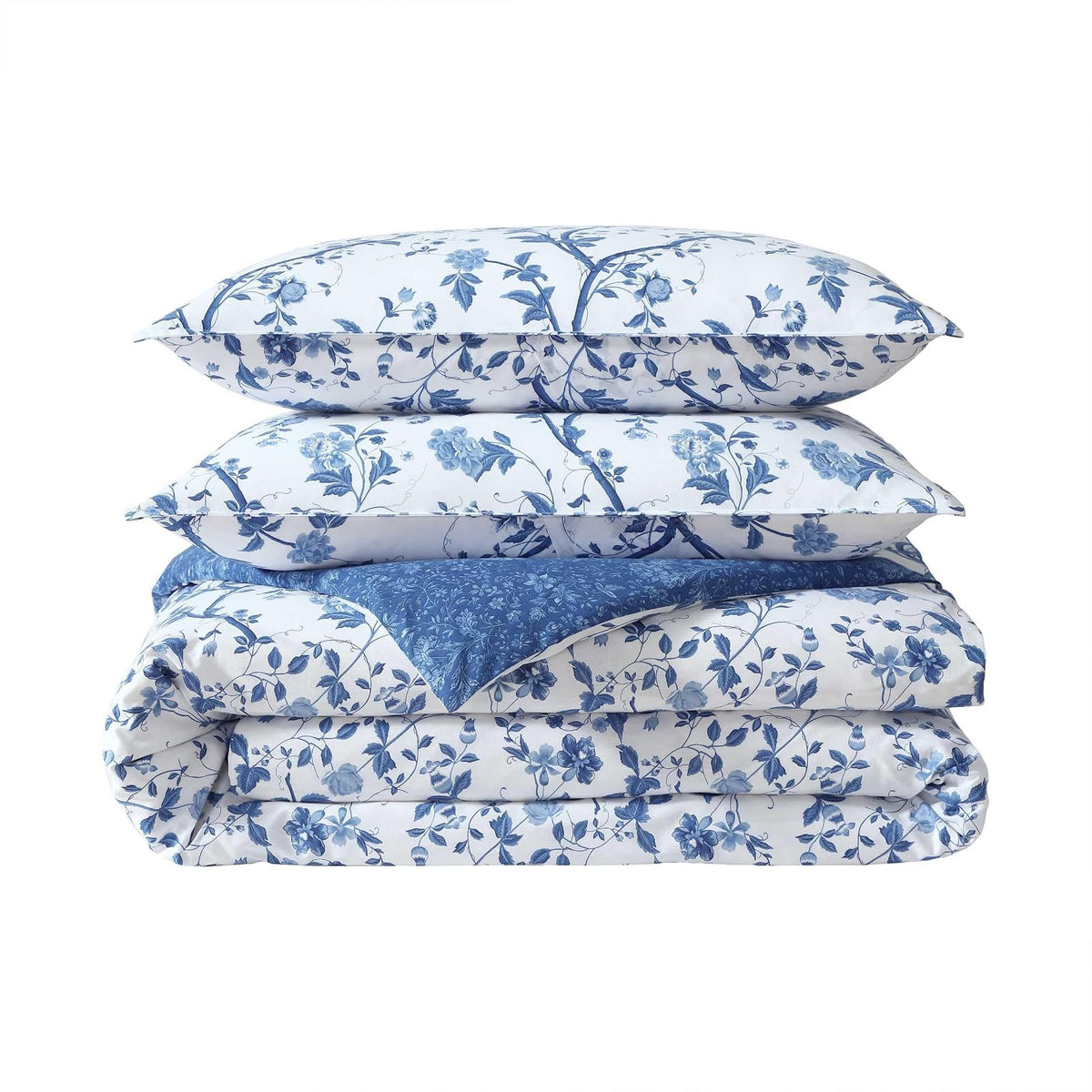 Laura Ashley Elise Bonus Comforter Set, King, Blue