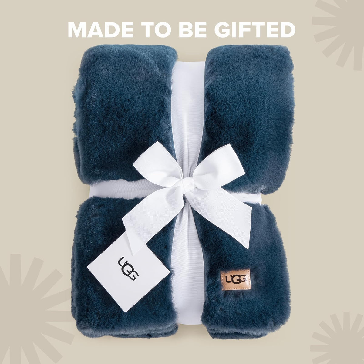 UGG Euphoria - Manta de piel sintética de felpa de peso medio, reversible, suave para sofá, cama o silla, hipoalergénica, lavable a máquina, manta de decoración del hogar, 50 x 70 pulgadas, color azul