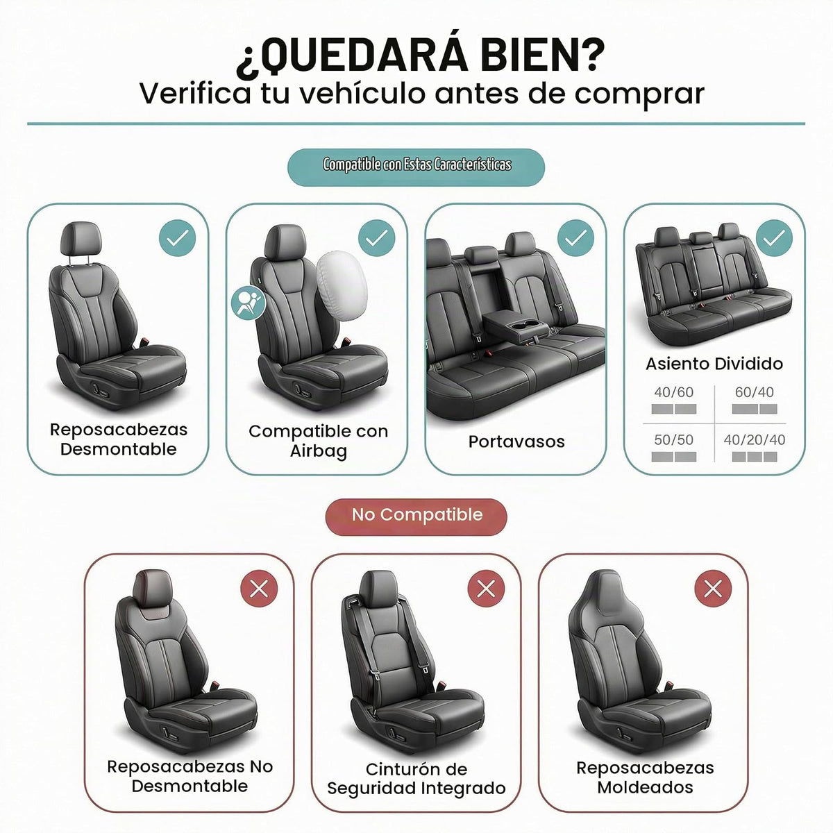 FH Group - Juego Completo de Fundas para Asientos de Automóvil con alfombras, Funda para Volante y Almohadillas para Orejas para cinturón de Seguridad, Ajuste Universal para Automóviles, Camiones y SUV, Color
