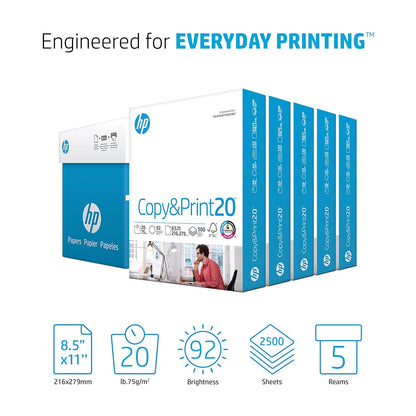 HP Papel para impresora, Carta, Blanco, 2500 sheets