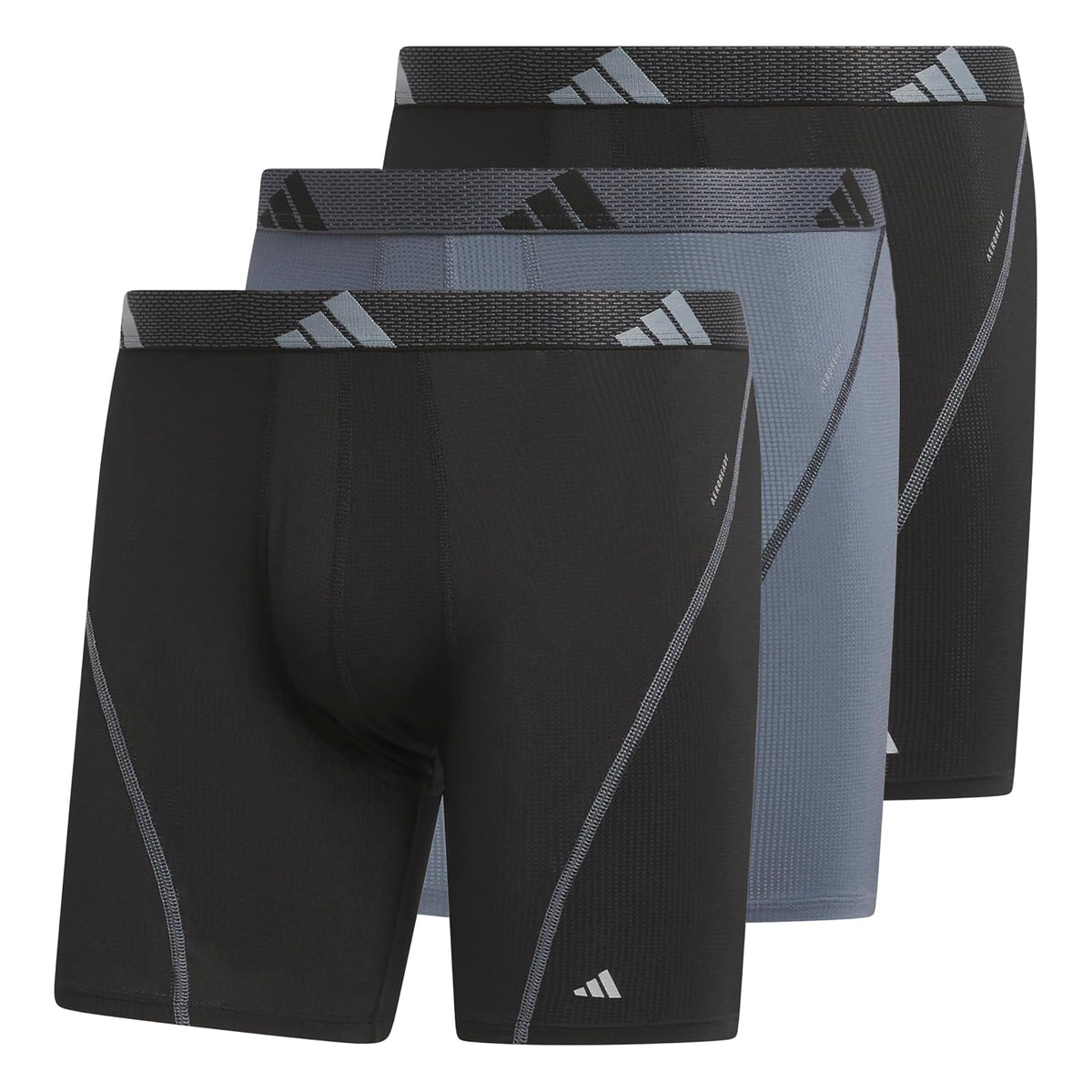 Adidas - Calzoncillos Calzones de Malla atlética para Hombre, Paquete de 3, Absorbe la Humedad, Comodidad Deportiva - 2XL - Negro - Onix Grey - Black