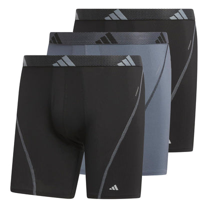Adidas - Calzoncillos Calzones de Malla atlética para Hombre, Paquete de 3, Absorbe la Humedad, Comodidad Deportiva - 2XL - Negro - Onix Grey - Black
