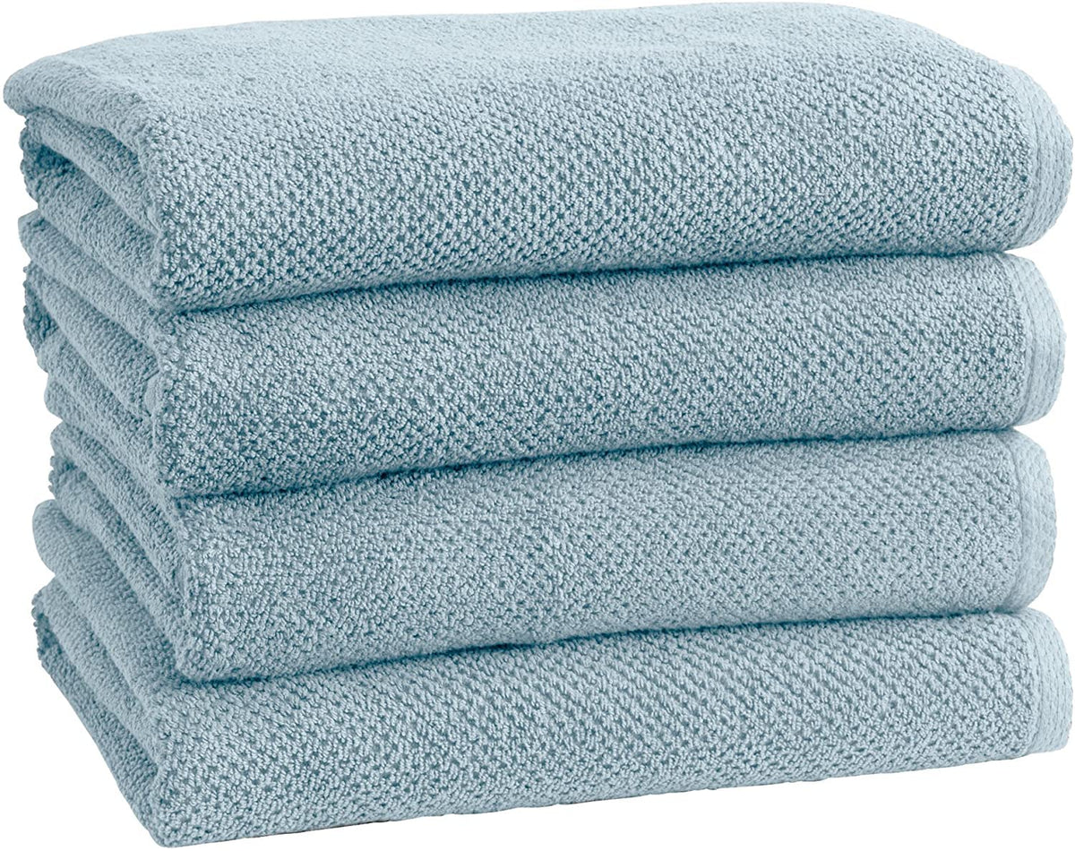 SIMPLI-MAGIC 79456 Toallas de baño texturizadas con Palomitas de maíz, Paquete de 4, Azul - 27" x 54" - Azul