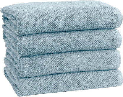 SIMPLI-MAGIC 79456 Toallas de baño texturizadas con Palomitas de maíz, Paquete de 4, Azul - 27" x 54" - Azul
