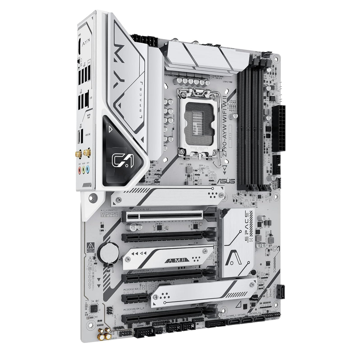 ASUS Z790-AYW WiFi W II Intel Z790 (LGA 1700) ATX Placa Base con PCIe® 5.0, 3X M.2, 12+1 DrMOS, DDR5, WiFi 6, 2.5Gb LAN, HDMI, USB 10Gbps Type-C®, USB 10Gbps Type-C®, Thunderbolt™, USB4®, Aura Sync