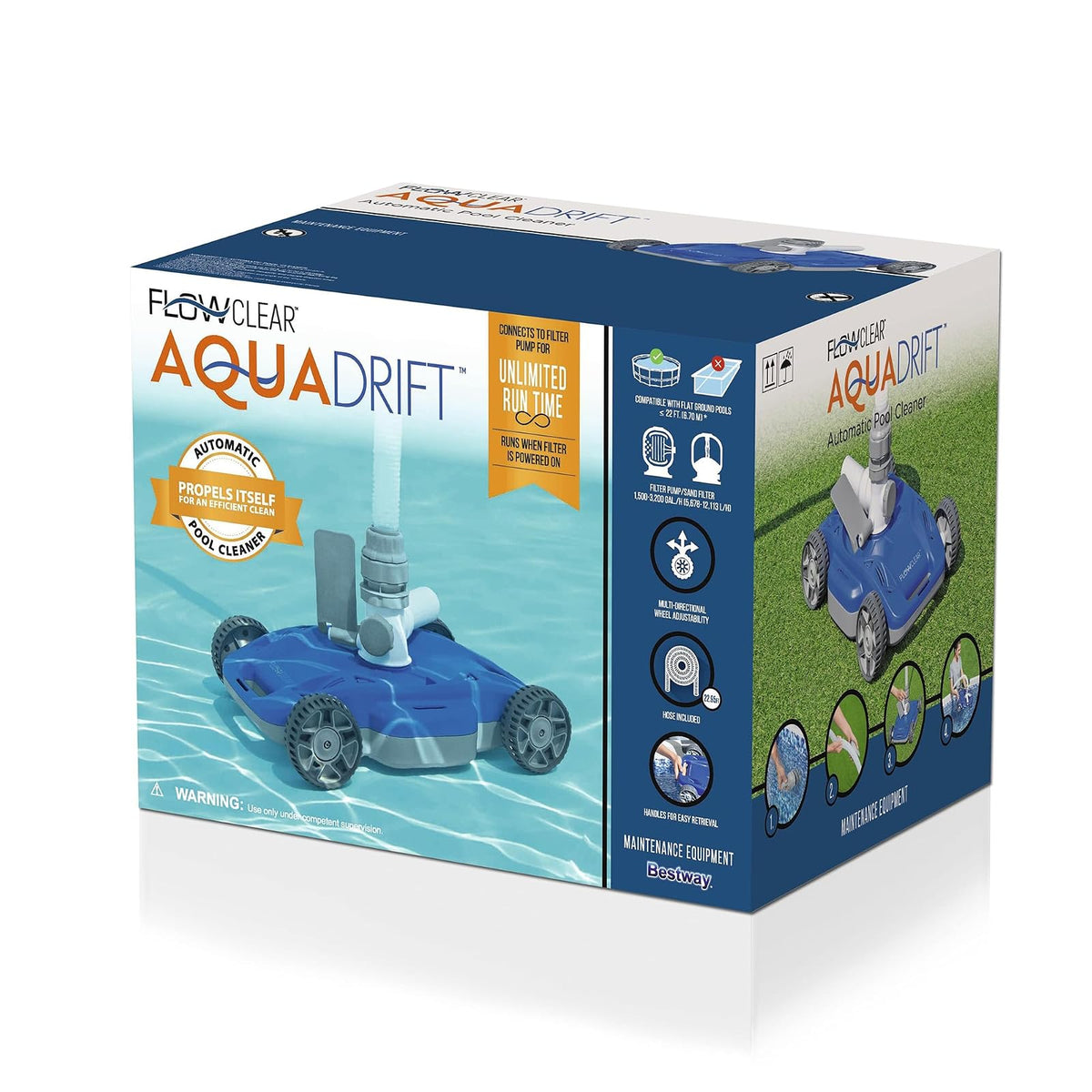 AquaDrift Aspiradora Automática para Alberca Elevada hasta 6.70 m, Bestway Canasta 1.7 L