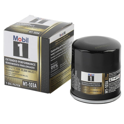 Mobil 1 Filtro de aceite de rendimiento extendido, M1-103A | Paquete de 2 | Mezcla sintética, protección de alta eficiencia de 25.000 millas