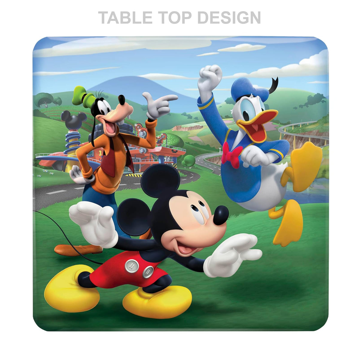 Mickey Mouse Juego de mesa y silla para niños pequeños de 24 a 48 m, incluye 1 mesa y 1 silla [exclusiva de ] Mesa: 20 pulgadas de largo x 20 pulgadas de ancho x 16.4 pulgadas de alto, silla: 12