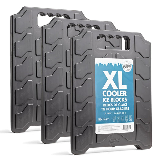 Cool Coolers by Fit & Fresh XL - Bloques de hielo delgados, reutilizables y de larga duración XL para enfriadores, bolsas de hielo delgadas XL para enfriadores y bolsas enfriadoras, ahorro de espacio,