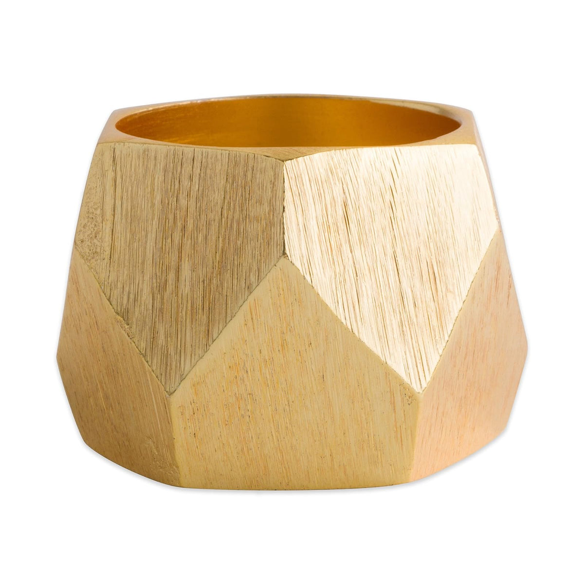 DII - Servilleteros modernos y elegantes para cenas, bodas, recepciones, reuniones familiares o uso diario, pon tu mesa con estilo: banda triangular geométrica dorada, juego de 6