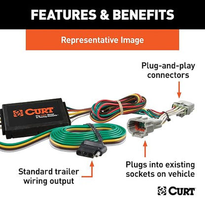 CURT Arnés de Cableado para Remolque 55325, 4 Pines, para Ford Ranger/Mazda B Series