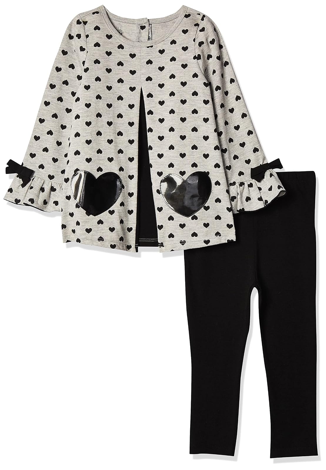 Kids Headquarters Conjunto de 2 Piezas Playera y Leggings Infantil - 18 Meses - Gris
