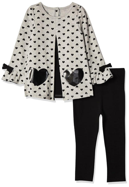 Kids Headquarters Conjunto de 2 Piezas Playera y Leggings Infantil - 18 Meses - Gris