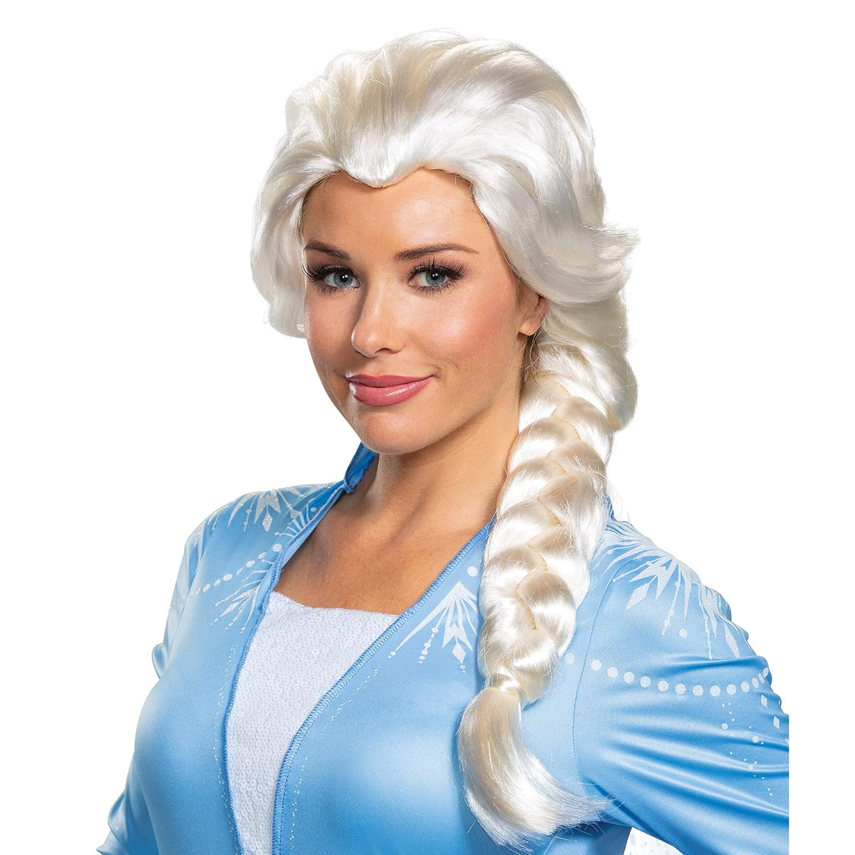 Disguise Peluca Elsa para Mujer, Color Rubio, Blanco, Talla única