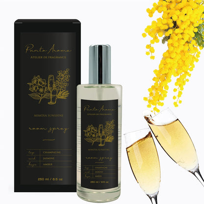 Punto Aroma - Home Mist 250ml - Ambientador de Fragancia Premium - Air Freshener - Spray aromatizante con atomizador - Ideal para casa, automóvil, oficina, carro, baño (Mimosa Sunshine)