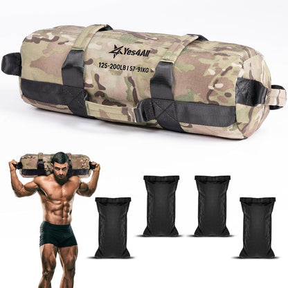 Yes4All Saco de Arena Ajustable para Entrenamiento - Camuflaje - XL (120-200 libras)