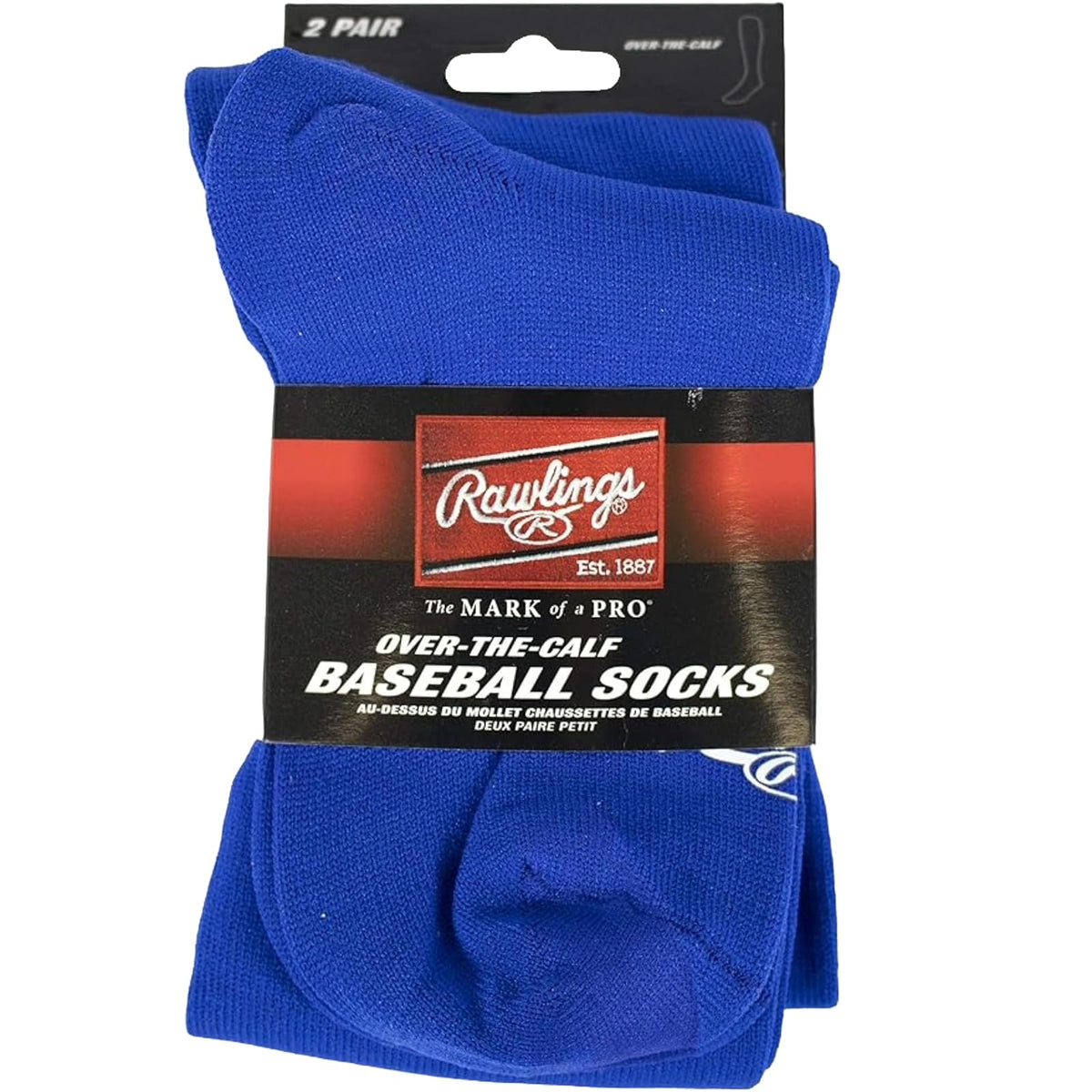 Rawlings - Calcetines atléticos | Béisbol/Softball | 2 pares | Varios tamaños/colores