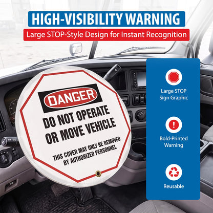 AccuformNMC - Funda de volante para etiqueta de bloqueo, estilo OSHA-Legend Danger Do not Operate or Move Vehicle..., vinilo reforzado, 20 pulgadas de diámetro, KDD824