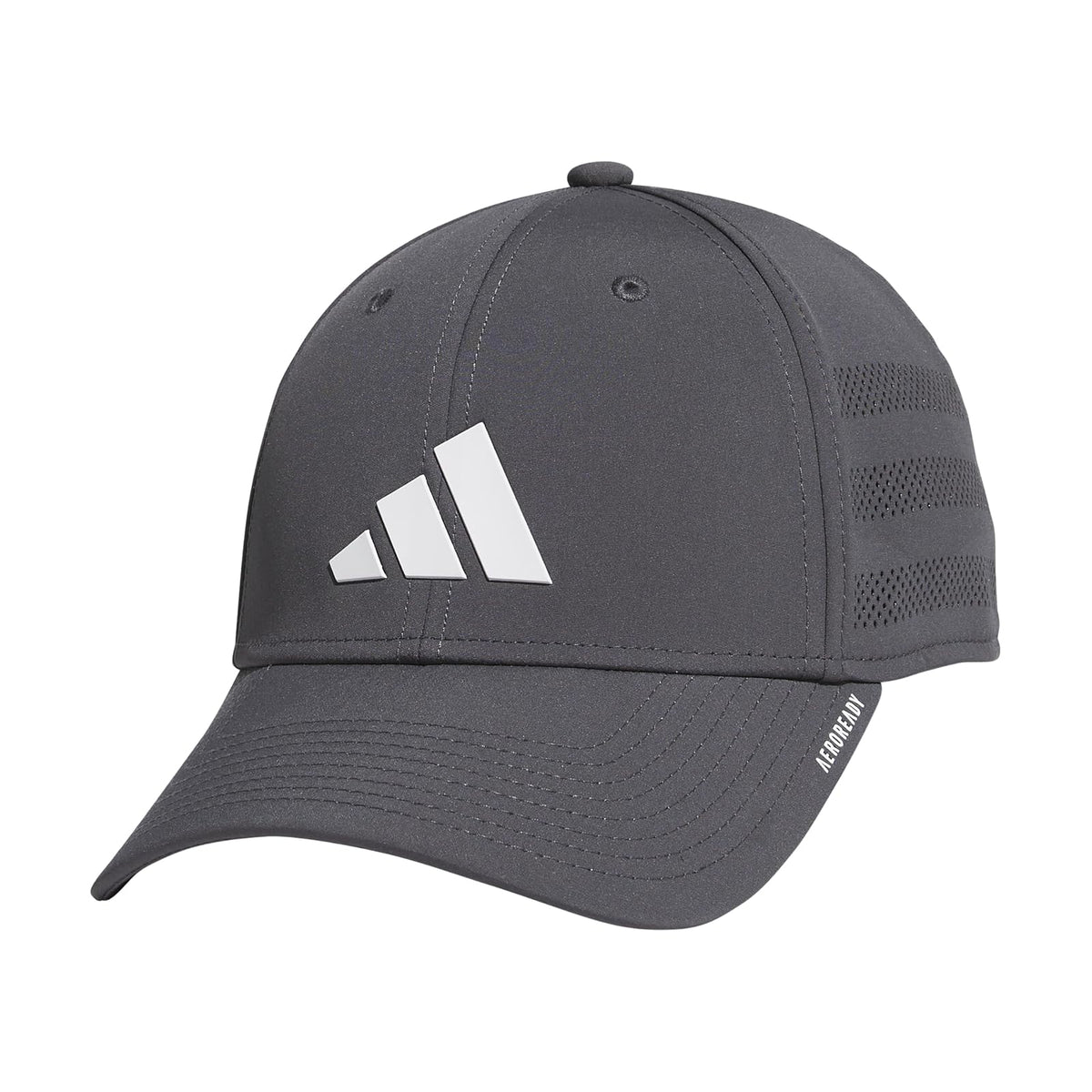 Adidas Gameday Structured Stretch Fit Hat, Flexible Athletic Sports Cap Gorra de béisbol Hombre - G - Gris Seis - Blanco - 4.0