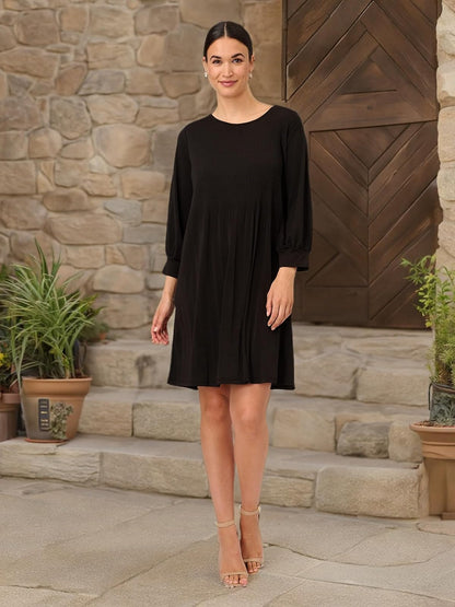 Adrianna Papell Vestido de Punto Plisado con Cuello Redondo VestidoMujer