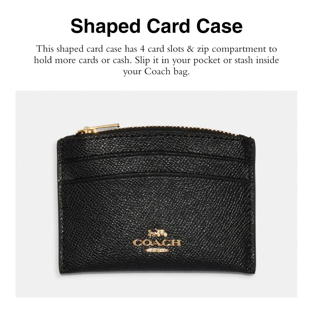 COACH - Funda para tarjetas con forma de mujer, Negro, One Size