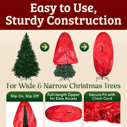Elf Stor - Cubierta para árbol de Navidad de primera calidad, color rojo, tamaño mediano para árbol de 6 pies