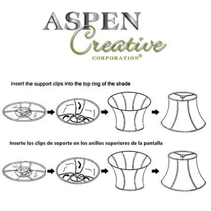 Aspen Creative 38003 - visualización de lámpara de construcción de araña de transición en color crema y juego de 1, 16 pulgadas de ancho (6 x 16 x 12 pulgadas), plegable