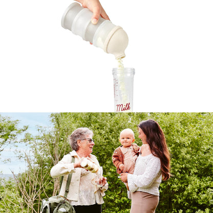 Babymoov Babydose Dosificador de Fórmula para Bebé, Contenedor Apilable de Leche en Polvo para Biberones, Organizador de Alimentación y Viaje, Arena Mineral