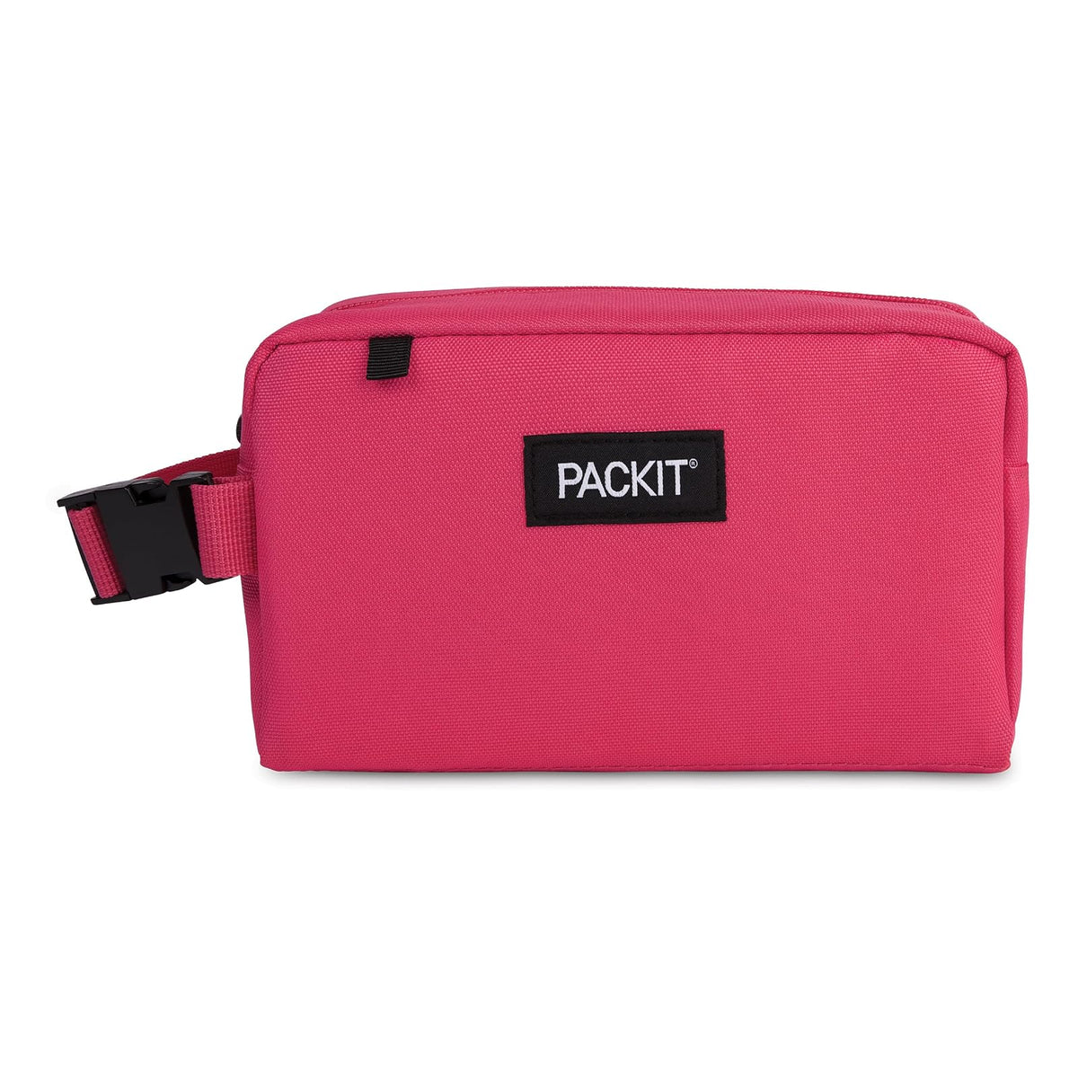 PackIt® - Caja de aperitivos congelable, magenta, construida con tecnología ECOFREEZE®, plegable, reutilizable, cierre de cierre con asa de hebilla, diseñada para aperitivos de trabajo, aperitivos