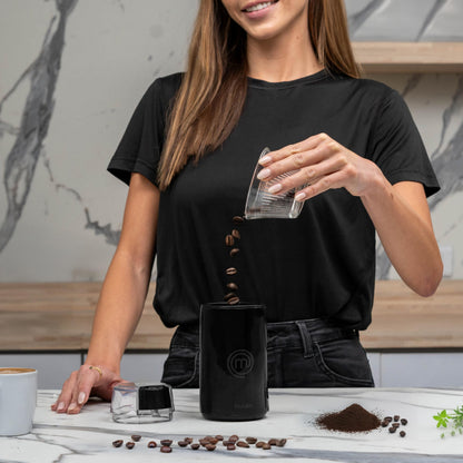 Hukën x MasterChef | Molino de Café y Especias Eléctrico Easy Grind 50 g | Molienda por Presión con Botón | Aspas de Acero Inoxidable | Motor 150 W | Compacto, Potente y Rápido