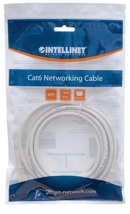 Intellinet Cable de Red 341998 Cat6 UTP 7.5 m Blanco RJ45 Macho a Macho con Contactos Chapados en Oro