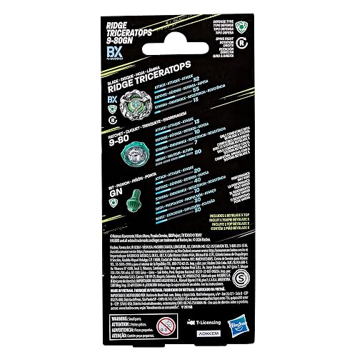 Bey Blade X Trompo Kit de Refuerzo Ridge Triceratops 9-80GN