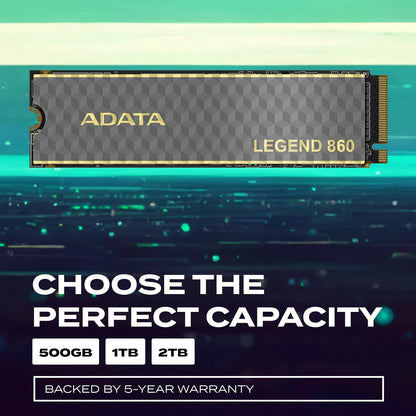 Adata SSD Legend 860 NVMe, 1000GB, PCI Express 4.0, M.2 SLEG-860-1000GCS