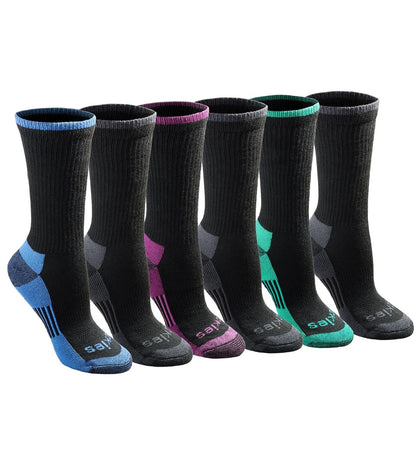Dickies Dri-Tech Calcetines para Mujer Paquete de 6 - M - Negro Surtido (6 Pares)