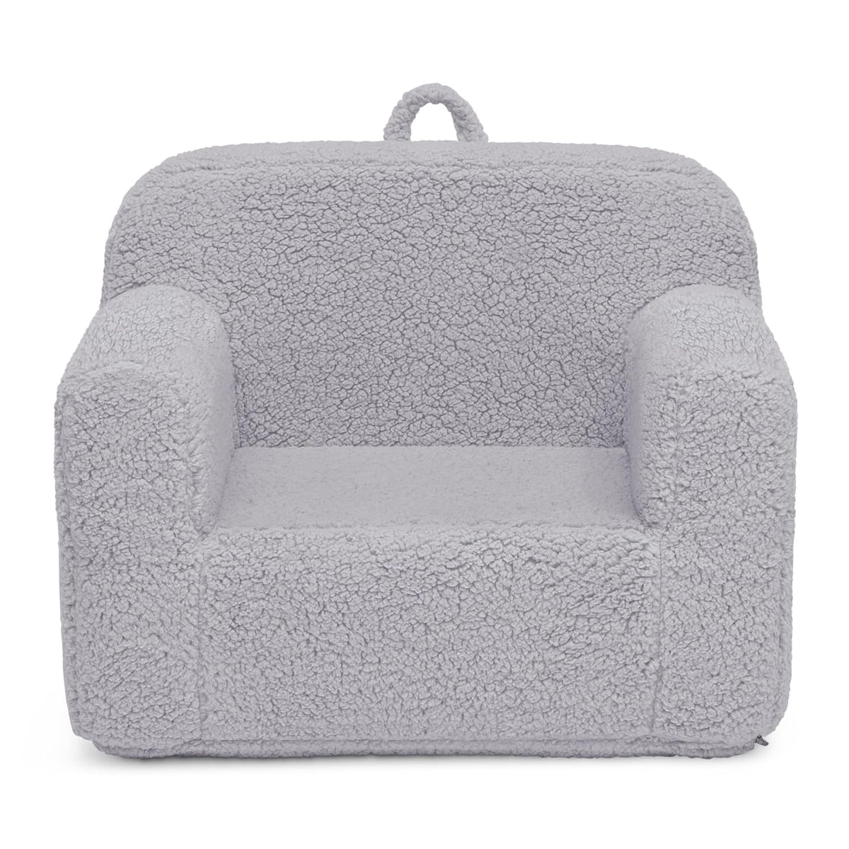 Delta Children Cozee Silla Sherpa Infantil de Espuma, Funda Lavable - Cozee - Grey