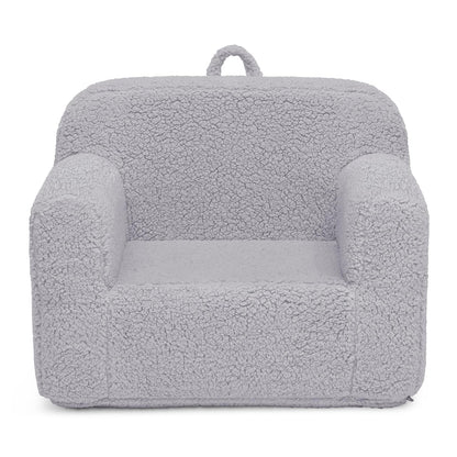 Delta Children Cozee Silla Sherpa Infantil de Espuma, Funda Lavable - Cozee - Grey