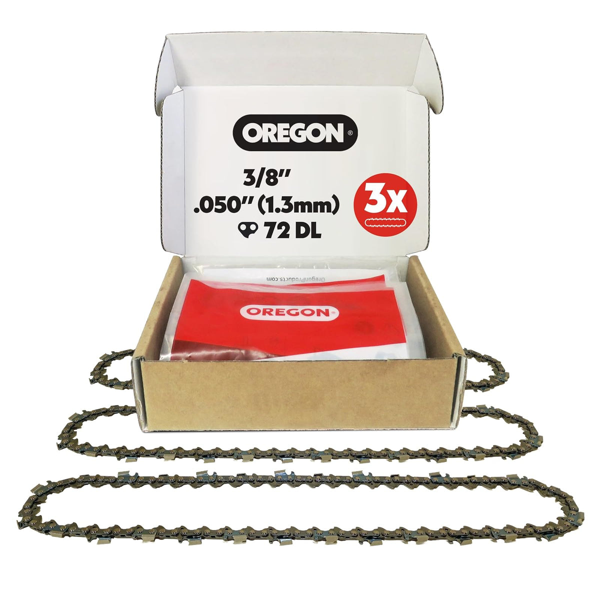 Oregon E72 PowerCut Cadena para Motosierra de 20 Pulgadas - Paquete de 3