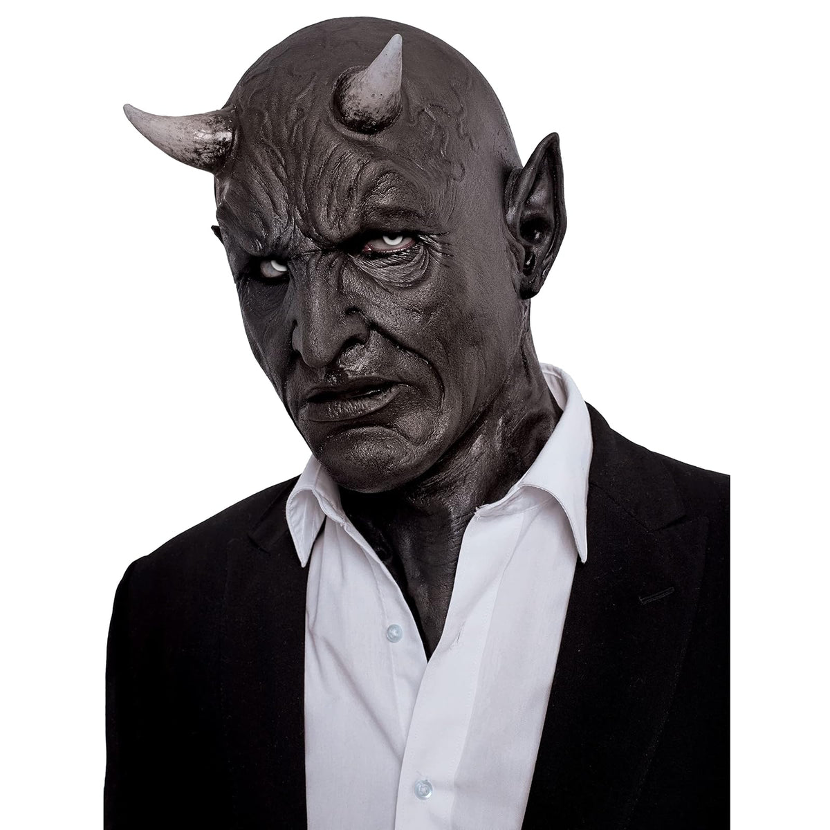 Ghoulish Productions Mephistopheles. Máscara de Diablo Negro, Demonio de la Oscuridad Máscara, Máscara de Látex para Adult. Línea Hyper Mask. Unitalla.