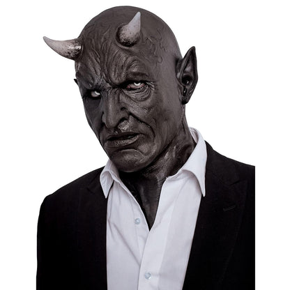 Ghoulish Productions Mephistopheles. Máscara de Diablo Negro, Demonio de la Oscuridad Máscara, Máscara de Látex para Adult. Línea Hyper Mask. Unitalla.
