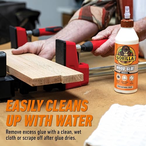 Gorilla Pegamento para madera, botella de 36 onzas, color de madera natural, paquete de 1