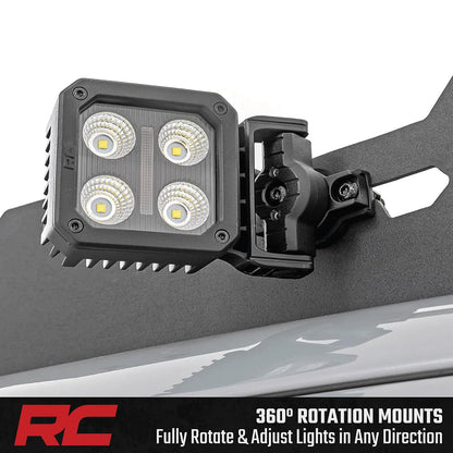 Rough Country 70802 - Luces LED cuadradas de 2 pulgadas, color negro