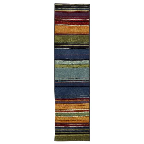 Mohawk Home - Alfombra de área de Rayas arcoíris de 2 x 5 pies, Multicolor, Perfecta para Sala de Estar, Comedor, Oficina