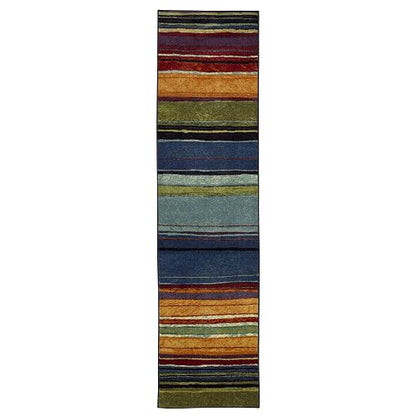 Mohawk Home - Alfombra de área de Rayas arcoíris de 2 x 5 pies, Multicolor, Perfecta para Sala de Estar, Comedor, Oficina