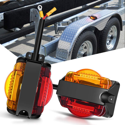 Nilight 2 Luces LED para Guardabarros de Remolque TL-43, Precableadas, Ámbar Frontal y Rojo Trasero