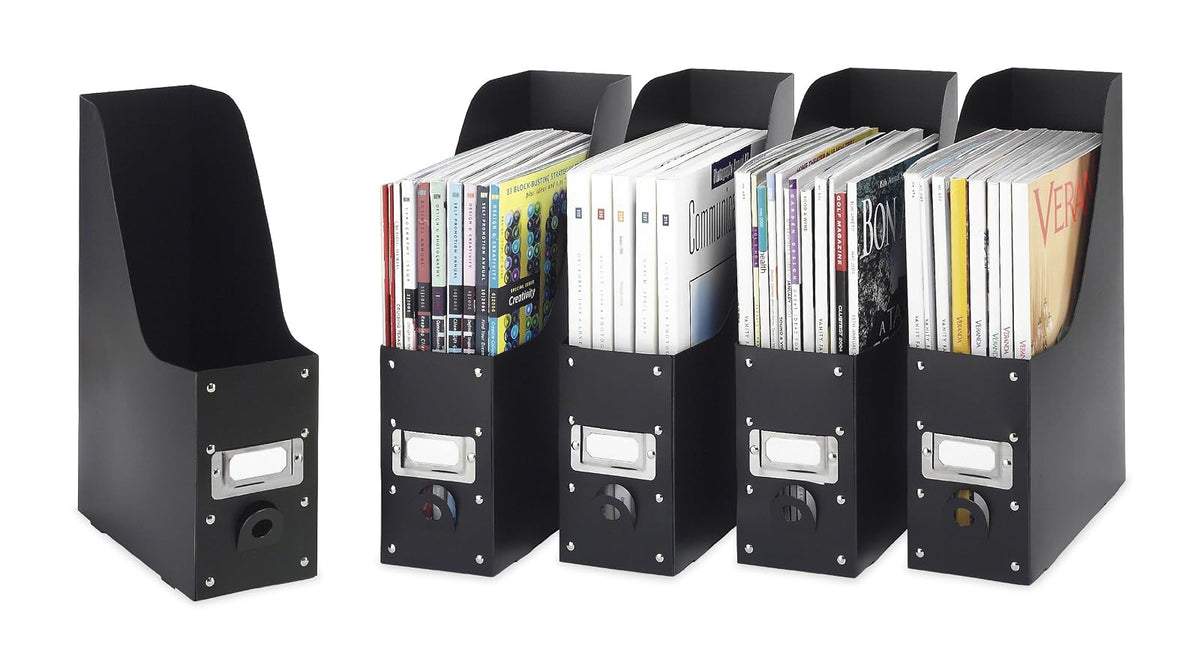 Whitmor 6551-372-5-BLK - Organizador de Revistas de Plástico, 5 Piezas, Negro