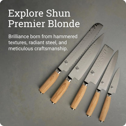 Shun Premier Blonde - Cuchillo Nakiri de 5.5 pulgadas, cuchillo japonés hecho a mano, núcleo VG-MAX con revestimiento de acero inoxidable Damasco, mango Pakkawood, herramienta de corte para chefs