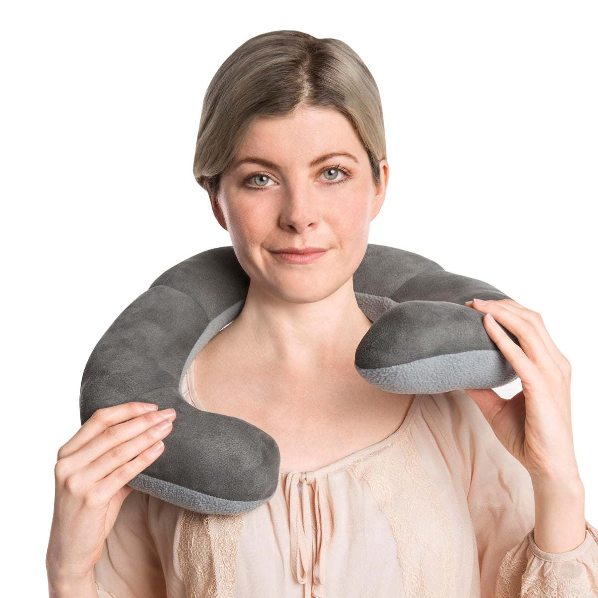 Travelon Deluxe Wrap-n-Rest - Almohada, Travelon Deluxe Wrap-n-rest - Almohada, gris oscuro/gris claro, Una talla