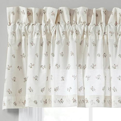 Laura Ashley Cenefa Salvia Harper para Dormitorio, Floral con Bordado 86 x 15 Pulgadas