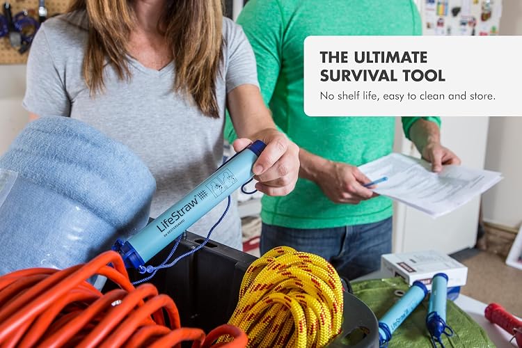 LifeStraw – filtro de agua Personal, 3 piezas | Filtro de agua para senderismo, camping, viajes y preparación para emergencias, elimina bacterias y parásitos