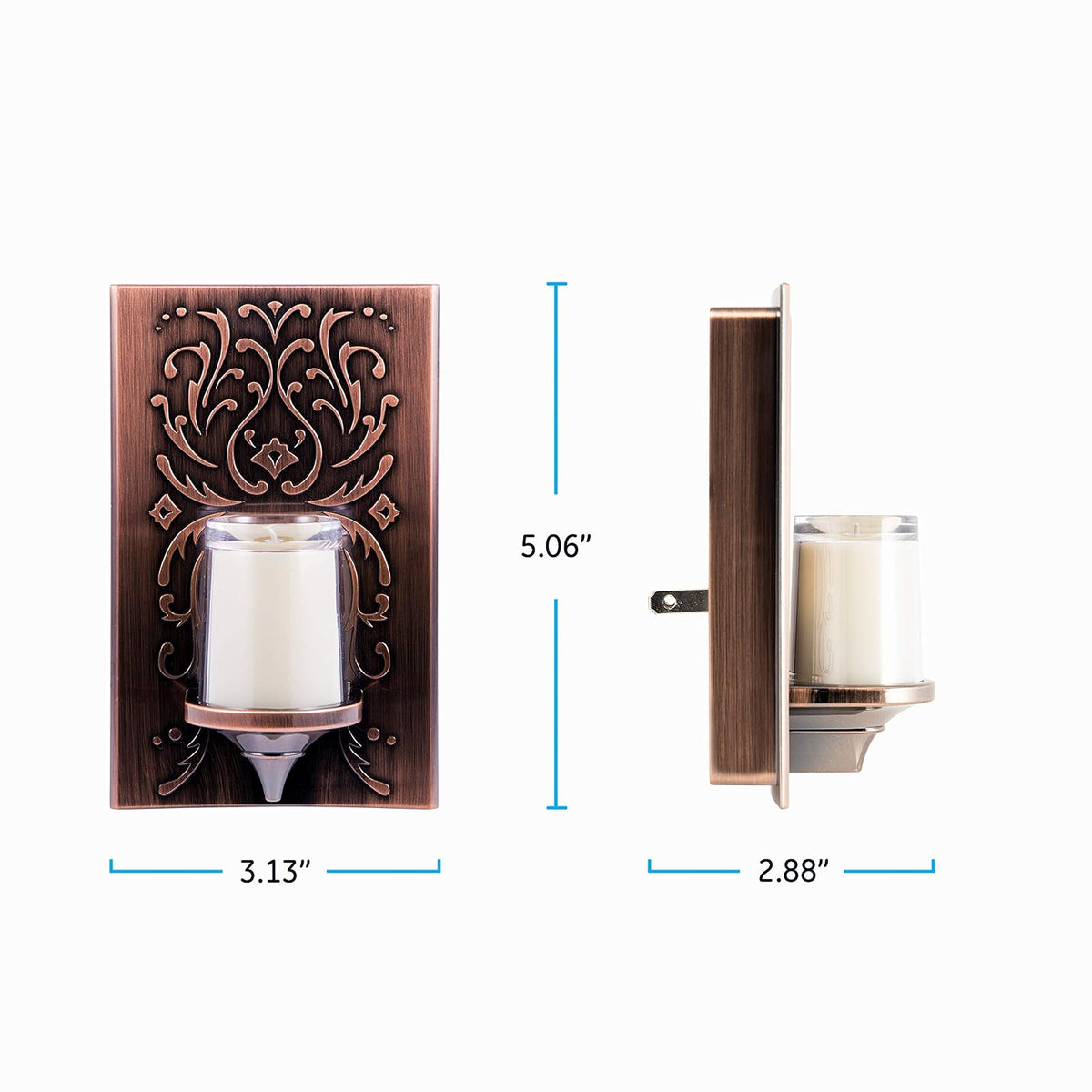 Luz de noche GE LED CandleLite, enchufable, sensor de anochecer a amanecer, encendido/apagado automático, luz ámbar cálida, ahorro de energía, acabado de bronce frotado con aceite, 11258